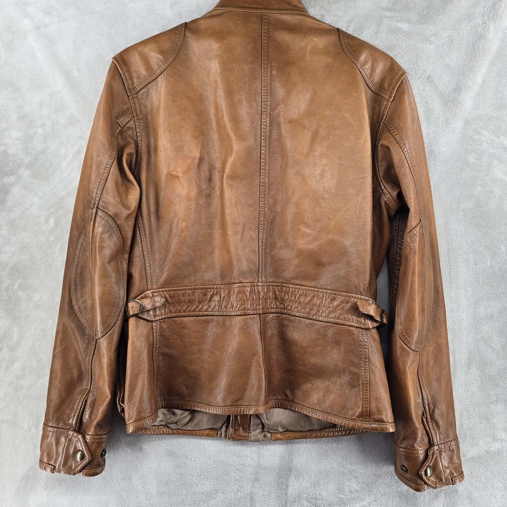 Polo Ralph Lauren‎ SOUTHBURY MENS BROWN CALF LEATHER MOTORCYCLE JACKET Medium - Picture 13 of 16